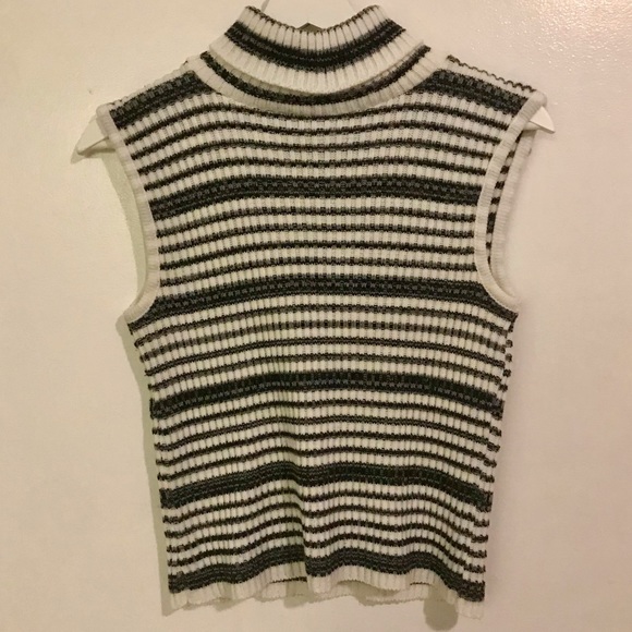 Vintage Striped Knit Sleeveless Sweater - Picture 1 of 4
